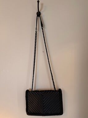 Aldo Black Quilted Chevron Chain Shoulder Bag